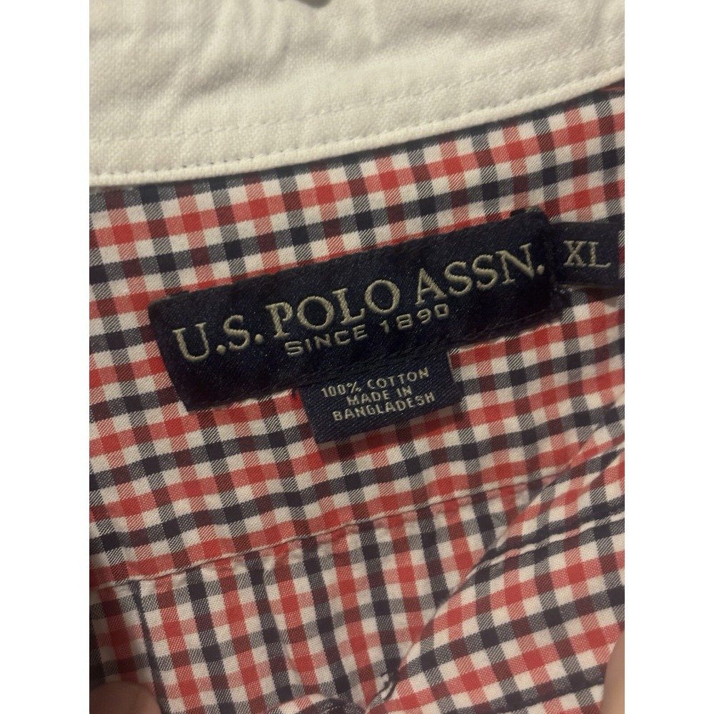 Polo Ralph Lauren XL Button Down Shirt Mens Plaid Blue Red Blue Classic Logo - Picture 4 of 6